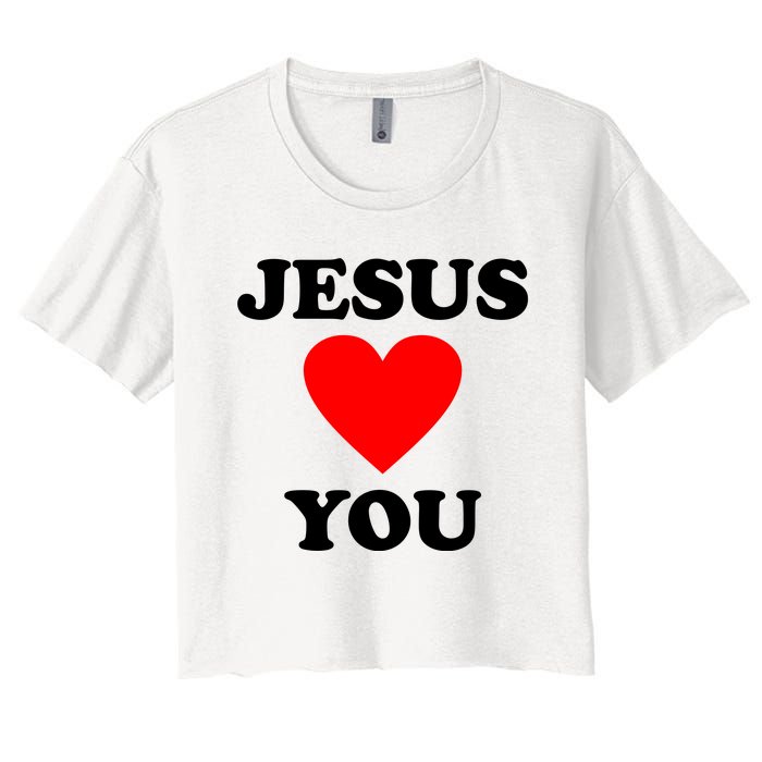 Jesus Loves You Come As You Are Women's Crop Top Tee