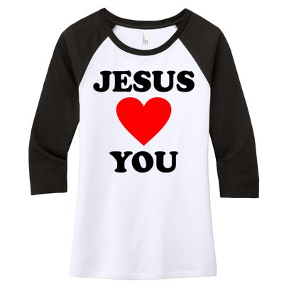 Jesus Loves You Come As You Are Women's Tri-Blend 3/4-Sleeve Raglan Shirt