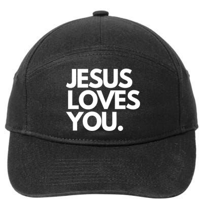 Jesus Loves You Christian Cute Gift 7-Panel Snapback Hat