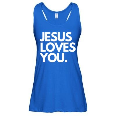 Jesus Loves You Christian Cute Gift Ladies Essential Flowy Tank