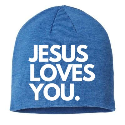 Jesus Loves You Christian Cute Gift Sustainable Beanie