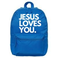 Jesus Loves You Christian Cute Gift 16 in Basic Backpack