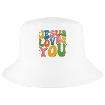 Jesus Loves You Retro Vintage Groovy Cool Comfort Performance Bucket Hat