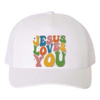 Jesus Loves You Retro Vintage Groovy Yupoong Adult 5-Panel Trucker Hat