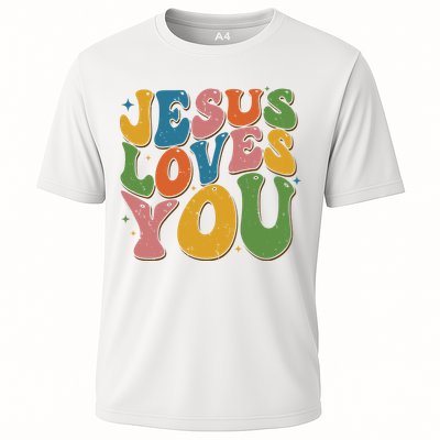 Jesus Loves You Retro Vintage Groovy Performance Shirt