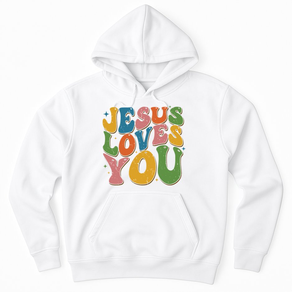 Jesus Loves You Retro Vintage Groovy Hoodie