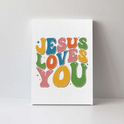 Jesus Loves You Retro Vintage Groovy Canvas