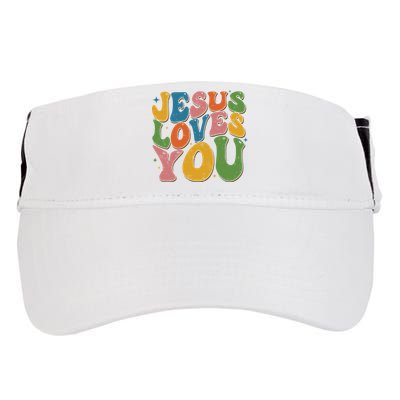 Jesus Loves You Retro Vintage Groovy Adult Drive Performance Visor