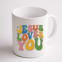 Jesus Loves You Retro Vintage Groovy Coffee Mug