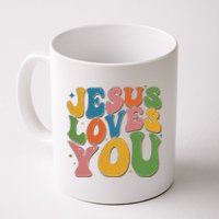 Jesus Loves You Retro Vintage Groovy Coffee Mug