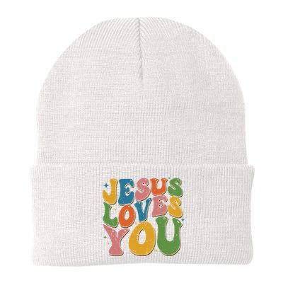 Jesus Loves You Retro Vintage Groovy Beanie