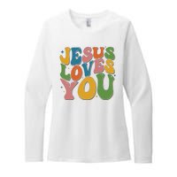 Jesus Loves You Retro Vintage Groovy Womens CVC Long Sleeve Shirt