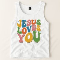 Jesus Loves You Retro Vintage Groovy Tank Top