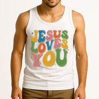 Jesus Loves You Retro Vintage Groovy Tank Top