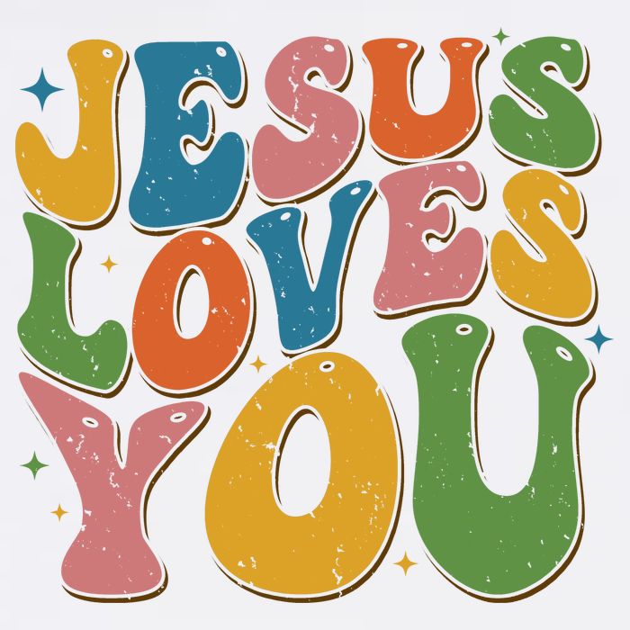 Jesus Loves You Retro Vintage Groovy Tank Top