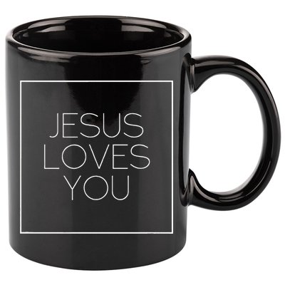 Jesus Loves You 11oz C Handle Ceramic Mug
