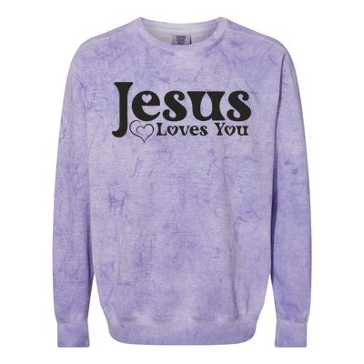 Jesus Loves You Graphic Message Of Hope And Love Colorblast Crewneck Sweatshirt