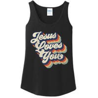 Jesus Loves You Retro Vintage Style Graphic Design Ladies Essential Tank