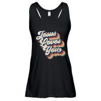 Jesus Loves You Retro Vintage Style Graphic Design Ladies Essential Flowy Tank