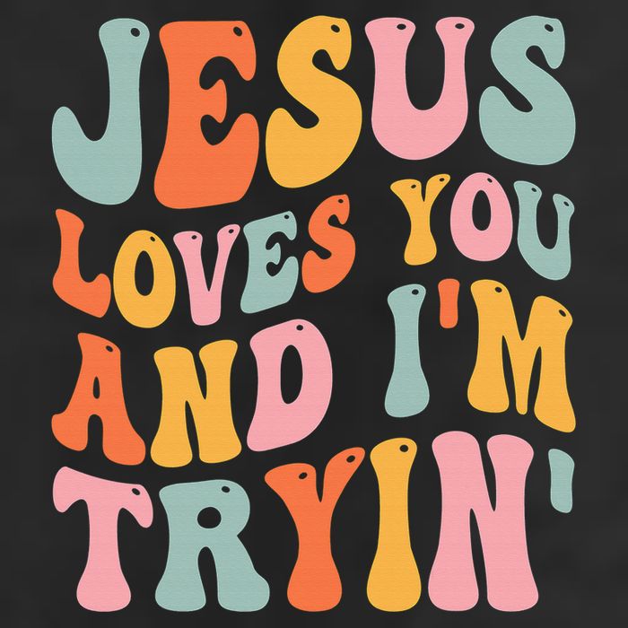 Jesus Loves You & I'm Trying Funny Christian Saying Adult Drive Performance Visor