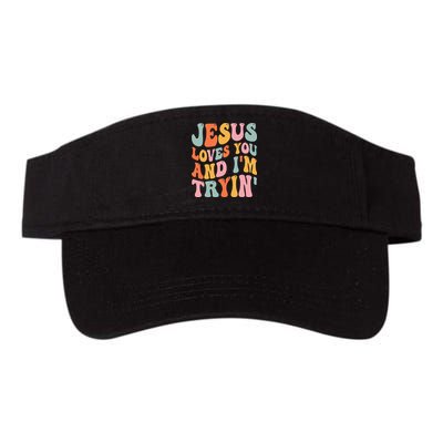 Jesus Loves You & I'm Trying Funny Christian Saying Visor