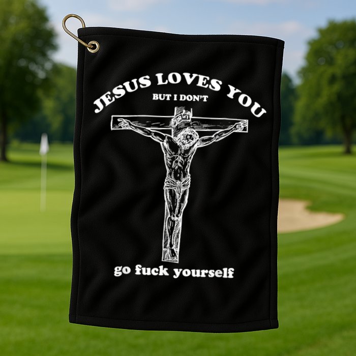 Jesus Loves You But I Don't Fuck Yourself Golf Towel