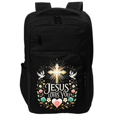 Jesus Loves You Faith Religious Catholic Christian Pastor Impact Tech Backpack