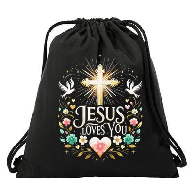 Jesus Loves You Faith Religious Catholic Christian Pastor Drawstring Bag
