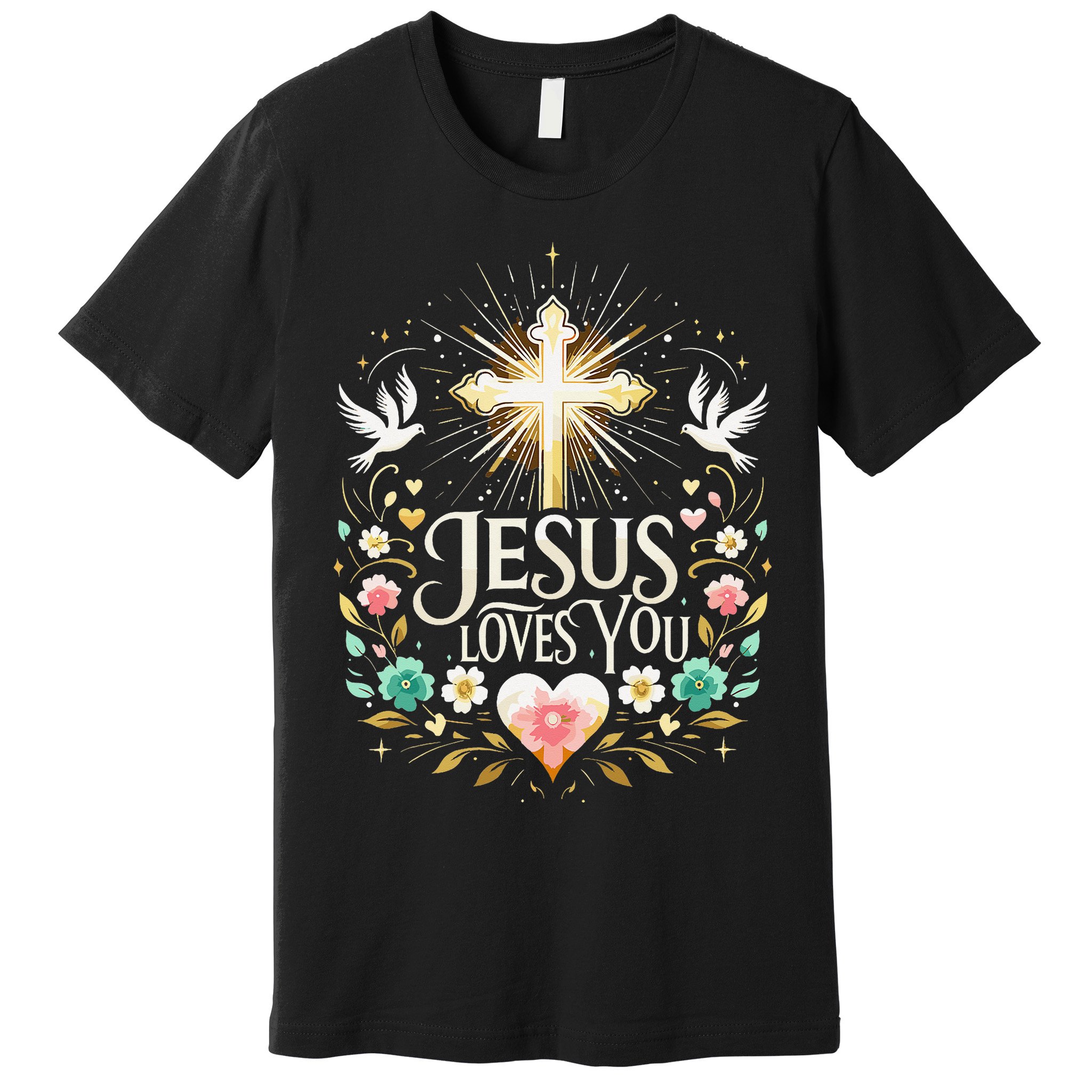 Jesus Loves You Faith Religious Catholic Christian Pastor Premium T-Shirt
