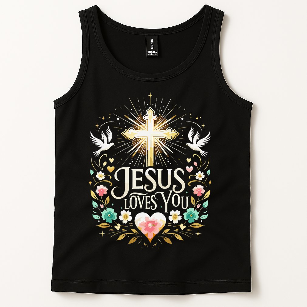Jesus Loves You Faith Religious Catholic Christian Pastor Tank Top