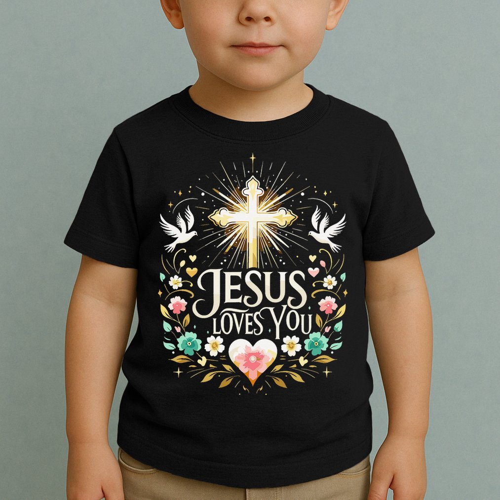 Jesus Loves You Faith Religious Catholic Christian Pastor Toddler T-Shirt