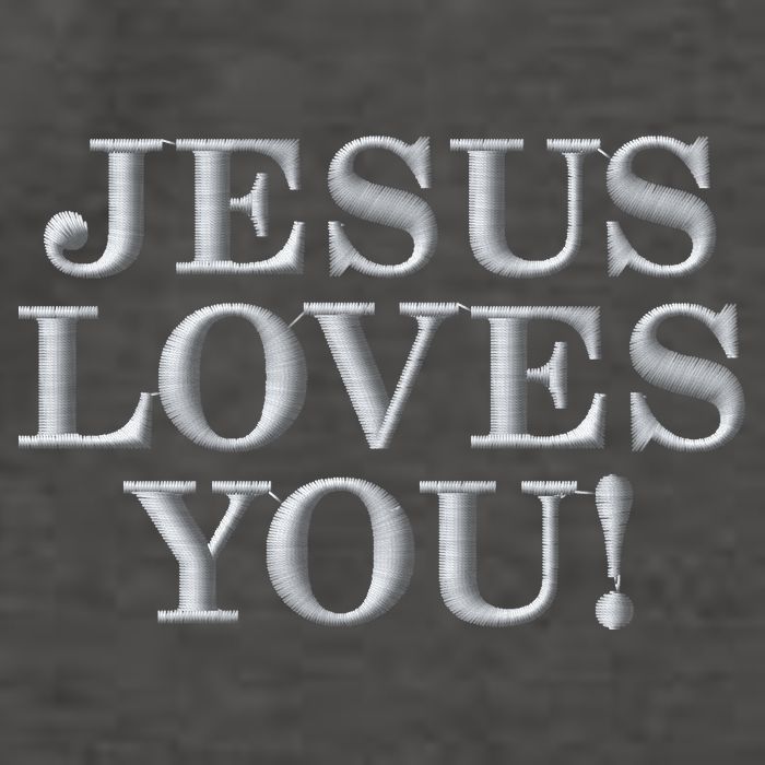 Jesus Loves You Christian Hope Faith Charity Embroidered Embroidered Vector Backpack