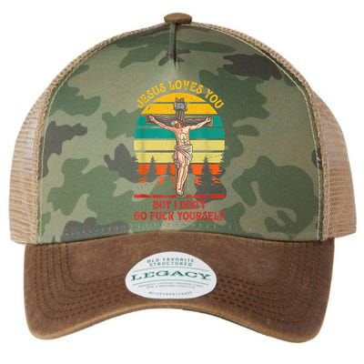 Jesus Loves You But I Don't Go Fuck Yourself Legacy Tie Dye Trucker Hat