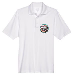 Jesus Loves You And IM Trying Men's Origin Performance Pique Polo