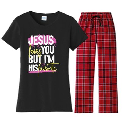 Jesus Loves You But IM His Favorite Women's Flannel Pajama Set