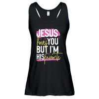 Jesus Loves You But IM His Favorite Ladies Essential Flowy Tank