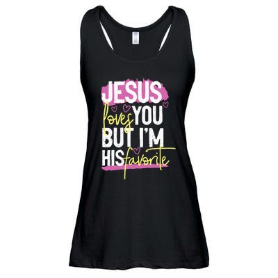 Jesus Loves You But IM His Favorite Ladies Essential Flowy Tank