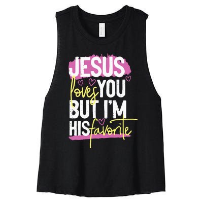 Jesus Loves You But IM His Favorite Women's Racerback Cropped Tank