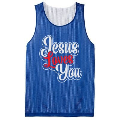 Jesus Loves You Loving Christian Faith Gift Mesh Reversible Basketball Jersey Tank