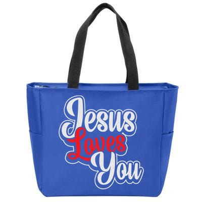 Jesus Loves You Loving Christian Faith Gift Zip Tote Bag