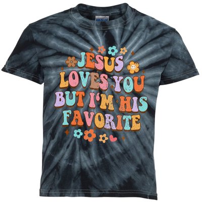 Jesus Loves You But IM His Favorite Christian God Kids Tie-Dye T-Shirt