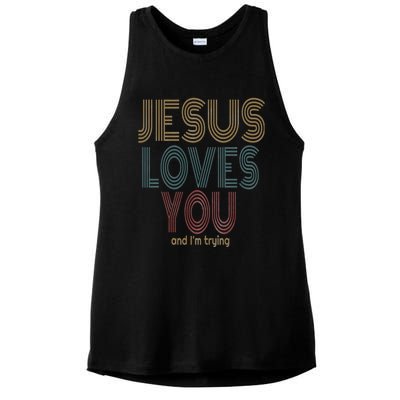 Jesus Loves You This I Know Christian Love Meaningful Gift Ladies PosiCharge Tri-Blend Wicking Tank