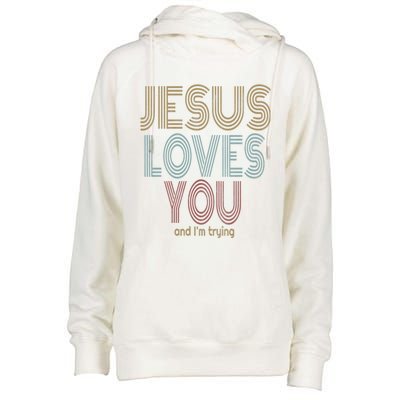 Jesus Loves You This I Know Christian Love Meaningful Gift Womens Funnel Neck Pullover Hood