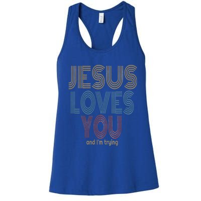 Jesus Loves You This I Know Christian Love Meaningful Gift Women's Racerback Tank