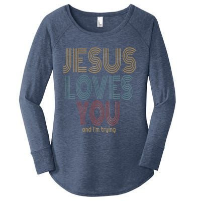 Jesus Loves You This I Know Christian Love Meaningful Gift Women's Perfect Tri Tunic Long Sleeve Shirt