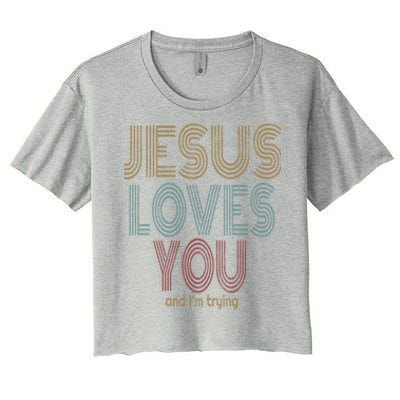 Jesus Loves You This I Know Christian Love Meaningful Gift Women's Crop Top Tee