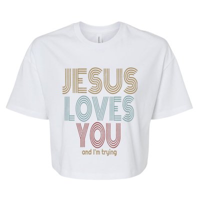 Jesus Loves You This I Know Christian Love Meaningful Gift Bella+Canvas Jersey Crop Tee