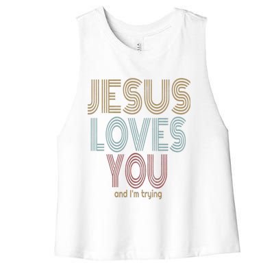 Jesus Loves You This I Know Christian Love Meaningful Gift Women's Racerback Cropped Tank