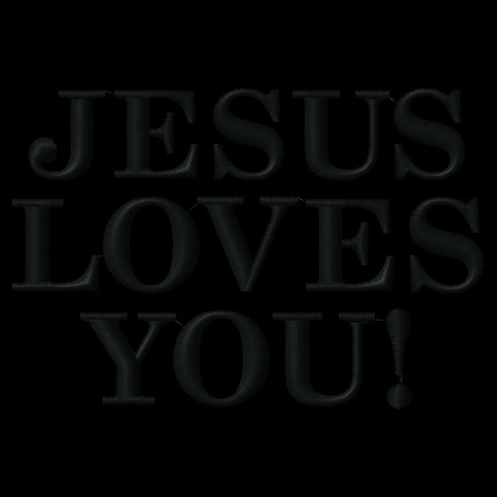 Jesus Loves You Christian Hope Faith Charity Black Embroidered Embroidered 16 in Basic Backpack