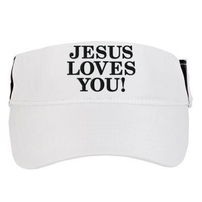 Jesus Loves You Christian Hope Faith Charity Black Embroidered Embroidered Adult Drive Performance Visor
